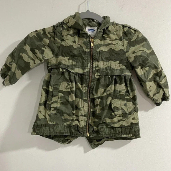 Old Navy Jacket Girls Camo Anorak 2T Hooded Zip Up - Picture 1 of 6